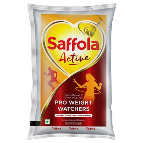 Saffola Active Oil Pouch 1L (Pack Of 10)