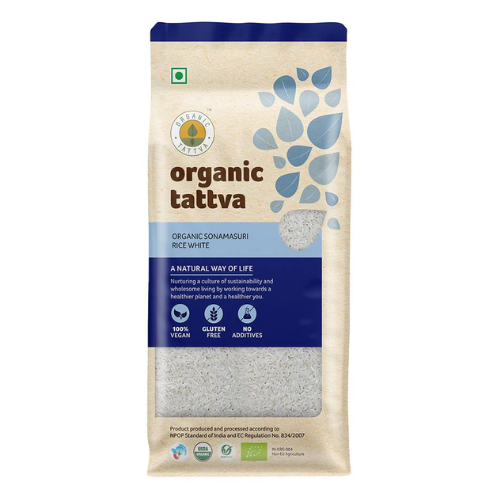 Organic Tattva White Sonamasuri Unpolished Rice 1Kg