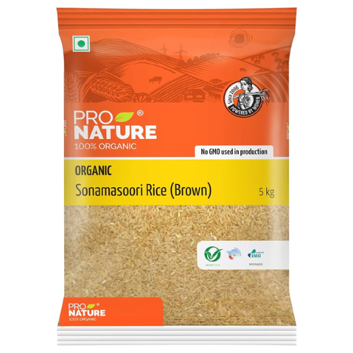 Pro Nature Organic Brown Sonamasoori Rice 5Kg